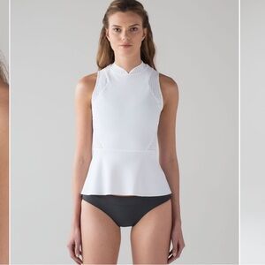 Lululemon White Paddle Times Peplum Top